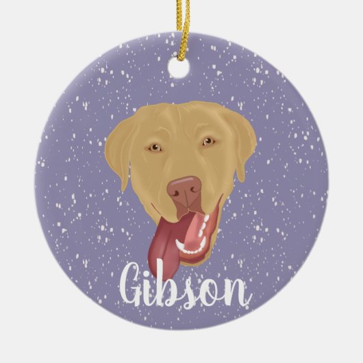 Personalisiert Dudley Labrador Keramik Ornament (Vorne)