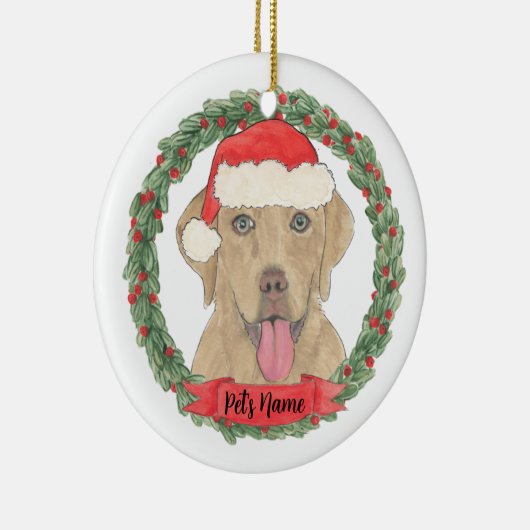 Personalisiert Dudley Labrador Keramik Ornament (Rechts)