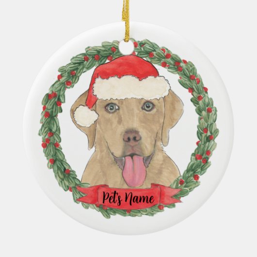 Personalisiert Dudley Labrador Keramik Ornament (Hinten)