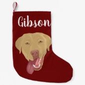 Personalisiert Dudley Labrador Kleiner Weihnachtsstrumpf (Vorderseite)