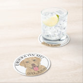 Personalisiert Dudley Labrador Wedding Runder Pappuntersetzer (Vor Ort)