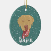 Personalisiert Dudley Labrador Weihnachten Keramik Ornament (Rechts)
