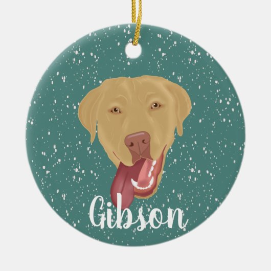 Personalisiert Dudley Labrador Weihnachten Keramik Ornament (Vorne)