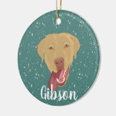 Personalisiert Dudley Labrador Weihnachten Keramik Ornament (Links)