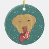 Personalisiert Dudley Labrador Weihnachten Keramik Ornament (Hinten)