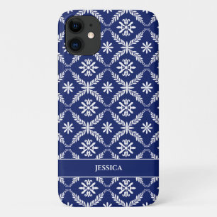 Personalisiert dunkelblau und weiß geometrisch Case-Mate iPhone hülle