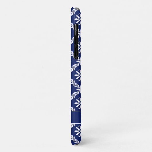 Personalisiert dunkelblau und weiß geometrisch Case-Mate iPhone hülle (Hinten/Links)