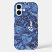 Personalisiert dunkelblaue Blüte Case-Mate iPhone Hülle (Rückseite)