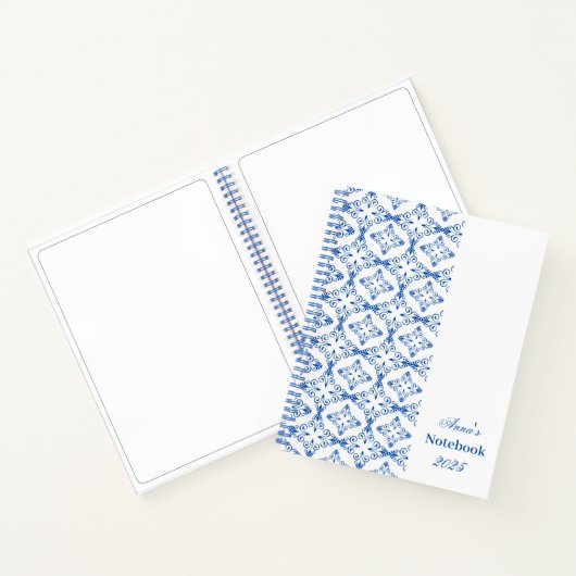 Personalisiert dunkelblaues VektordesignNotebook Notizblock (Innenseite)