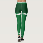 Personalisiert dunkelgrün und weiß Niedlich Leggings (Rückseite)