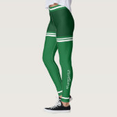 Personalisiert dunkelgrün und weiß Niedlich Leggings (Links)