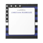 Personalisiert dünne, weiße Linie Flag EMT EMS Notizblock (Vorderseite)