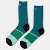 Personalisiert /dusky Blau Grün/Blau Socken (Linkes Detail)