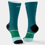 Personalisiert /dusky Blau Grün/Blau Socken (Gewinkelt)