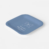 Personalisiert Dusty Blue Baby Duschpapier Teller (Gewinkelt)