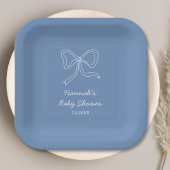 Personalisiert Dusty Blue Baby Duschpapier Teller