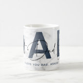 Personalisiert Dusty Blue Best Vater Quote Vathday Kaffeetasse (Mittel)