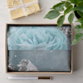 Personalisiert Dusty Blue Floral Wedding Seidenpapier (Geschenk)