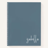 Personalisiert Dusty Blue Spiral Notebook Notizblock (Vorderseite)