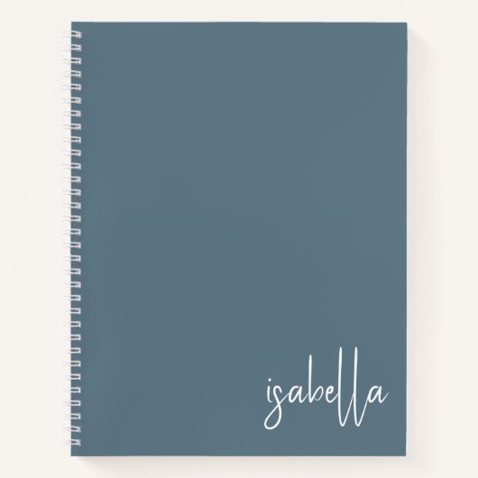Personalisiert Dusty Blue Spiral Notebook Notizblock (Vorderseite)