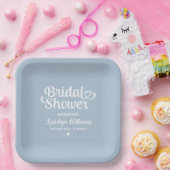 Personalisiert Dusty Blue Wedding Brautparty Pappteller (Party)