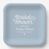 Personalisiert Dusty Blue Wedding Brautparty Pappteller (Vorderseite)