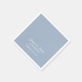 Personalisiert Dusty BLUE Wedding Serviette (Ecke)