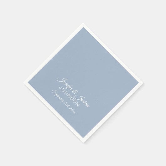 Personalisiert Dusty BLUE Wedding Serviette (Ecke)
