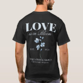 Personalisiert Dusty Blue Wildblume Brautparty T-Shirt (Rückseite)