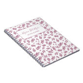 Personalisiert Dusty Rose Botanisches Notebook Notizblock (Rechte Seite)