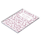 Personalisiert Dusty Rose Botanisches Notebook Notizblock (Linke Seite)