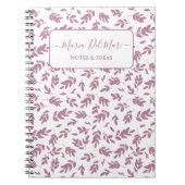 Personalisiert Dusty Rose Botanisches Notebook Notizblock (Vorderseite)