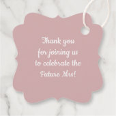 Personalisiert Dusty Rose Pink Wedding Brautparty Geschenkanhänger (Rückseite)