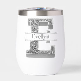Personalisiert E Initial Silver Monogram Ihr Name