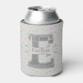 Personalisiert E Initial Silver Monogram Ihr Name Dosenkühler (Kanne Vorderseite)
