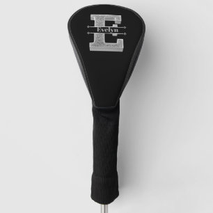 Personalisiert E Initial Silver Monogram Ihr Name Golf Headcover