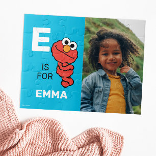 Personalisiert E ist für Elmo FOTO Puzzle