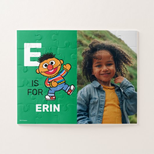 Personalisiert E ist für Ernie | FOTO Puzzle (Horizontal)