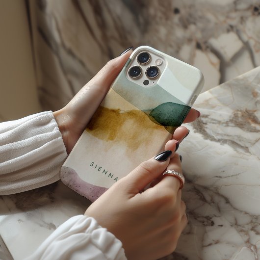 Personalisiert Earth Tone Abstrakte Wasserfarbe Case-Mate iPhone Hülle