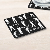 Personalisiert Eat Sleep Golf Cave Lodge Untersetz Rechteckiger Pappuntersetzer (angewinkelt)