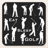 Personalisiert Eat Sleep Golf Cave Lodge Untersetz Rechteckiger Pappuntersetzer (Vorderseite)