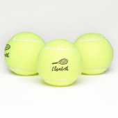 Personalisiert Edgy Modern Script Name Tennisbälle (Multi)
