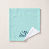 Personalisiert Editable Colors Elegantes Script Mr Badhandtuch Set (Waschlappen)