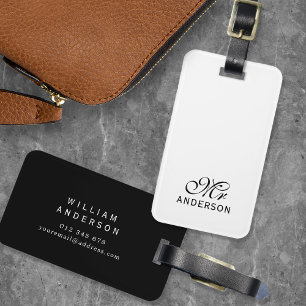 Personalisiert Editable Colors Elegantes Script Mr Gepäckanhänger