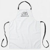 Personalisiert Editable Colors Elegantes Script Mr Schürze (Vorderseite)