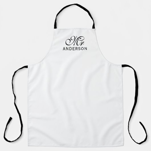 Personalisiert Editable Colors Elegantes Script Mr Schürze (Vorderseite)