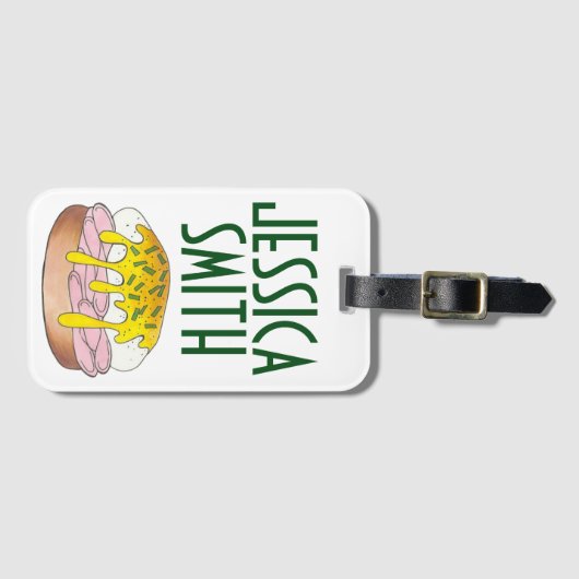 Personalisiert Eggs Benedict Frühstück Essen Gepäckanhänger (Vorderseite (Horizontal))