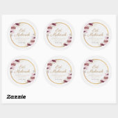 Personalisiert Eid Mubarak Pink Blume Aufkleber (Blatt)