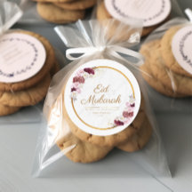 Personalisiert Eid Mubarak Pink Blume Aufkleber