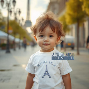 Personalisiert Eiffelturm Paris Kleinkind T-shirt